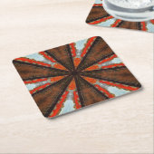 カッコいい万華鏡のように千変万化するパターンの業況 スクエアペーパーコースター (アングル)
