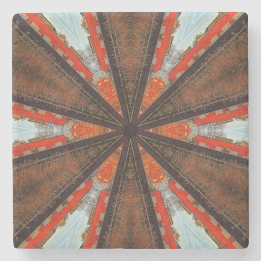 カッコいい万華鏡のように千変万化するパターンの業況 ストーンコースター (正面)