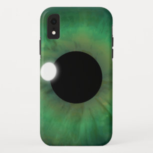 カッコいい不気味な眼電話緑の目の虹彩 iPhone XRケース
