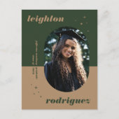 カッコいい丸ユニーク写真の卒業発表 ポストカード (正面)