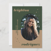 カッコいい丸ユニーク写真の卒業発表 案内状 (正面)