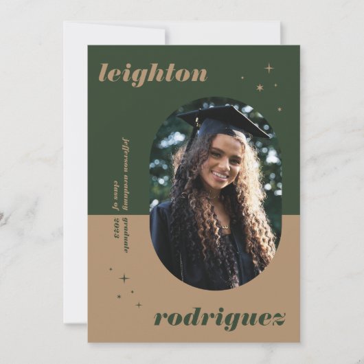 カッコいい丸ユニーク写真の卒業発表 案内状 (正面)