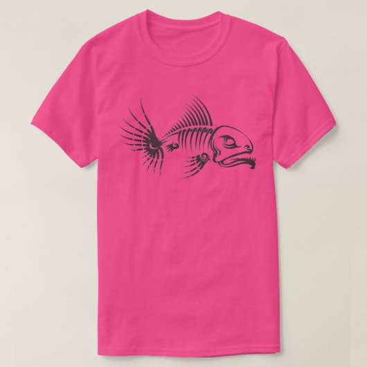 カッコいい動揺しておもしろい魚骨骨デザイン  Tシャツ (デザイン正面)