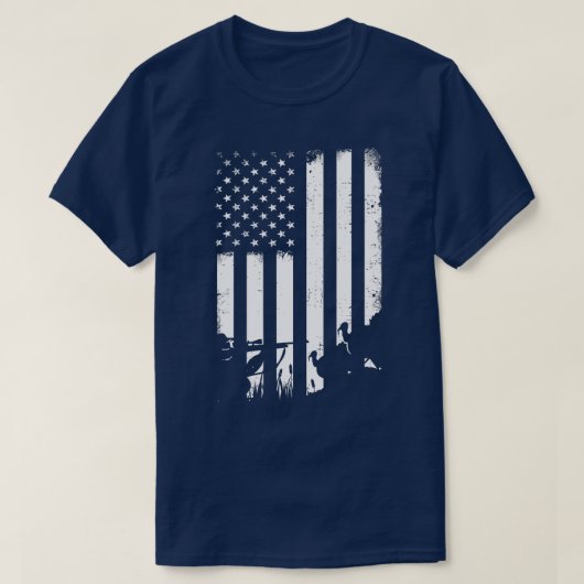 カッコいい動揺してヴィンテージ米国国旗のトルコ狩り Tシャツ (デザイン正面)