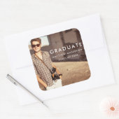 カッコいい卒業モダン発表写真 スクエアシール (封筒)