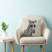 カッコいい可愛いおもしろいトレンディー眼鏡のゼブラスケッチ クッション (椅子)