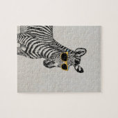 カッコいい可愛いおもしろいトレンディー眼鏡のゼブラスケッチ ジグソーパズル (横)