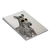 カッコいい可愛いおもしろいトレンディー眼鏡のゼブラスケッチ ノートブック (右側)