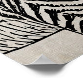 カッコいい可愛いおもしろいトレンディー眼鏡のゼブラスケッチ ポスター (角)