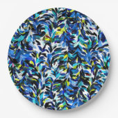 カッコいい夏の色絵を描(ばちゃばちゃ)跳ねる ペーパープレート (正面)