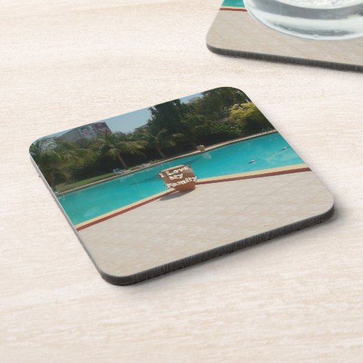 カッコいい夏期プールサイド私は私の家族を愛する コースター (左側)