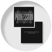 カッコいい大モダンイニシャル |黒と白 スクエア名刺