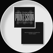 カッコいい大モダンイニシャル |黒と白 スクエア名刺