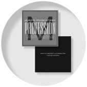 カッコいい大モダンイニシャル |黒と白 スクエア名刺