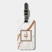 カッコいい大理石のテクスチャ、モノグラムパーソナライズされた ラゲッジタグ (正面縦)