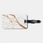 カッコいい大理石のテクスチャ、モノグラムパーソナライズされた ラゲッジタグ (裏面横)