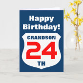 カッコいい孫または家族用の誕生日カード カード (黄色い花)