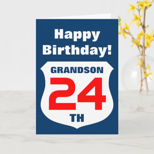 カッコいい孫または家族用の誕生日カード カード (黄色い花)