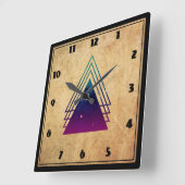 カッコいい宇宙のバックグランジグラウンド スクエア壁時計 (傾斜)