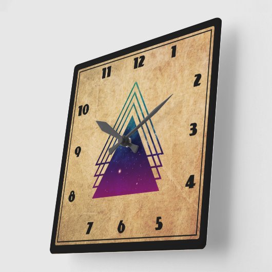 カッコいい宇宙のバックグランジグラウンド スクエア壁時計 (傾斜)