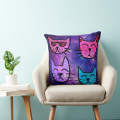 カッコいい宇宙の背景の猫顔 クッション (椅子)