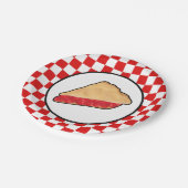 カッコいい市松模様にさくらんぼパイ ペーパープレート (アングル)