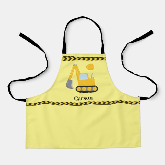 カッコいい建築ショベルカスタムキッズ エプロン (正面)