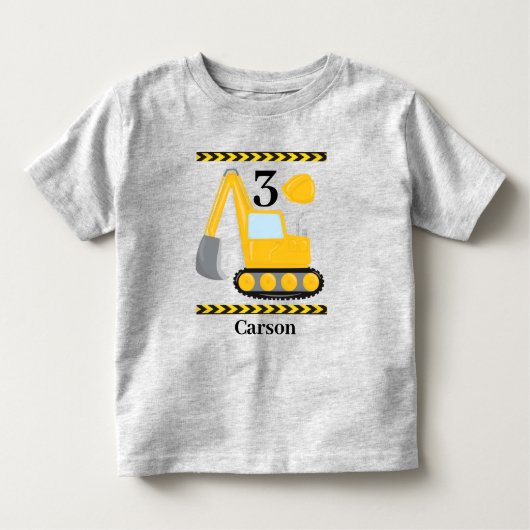 カッコいい建築掘カスタム削機子供の誕生日 トドラーTシャツ (正面)