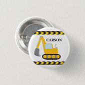 カッコいい建築掘カスタム削機子供の誕生日 缶バッジ (正面&裏面)