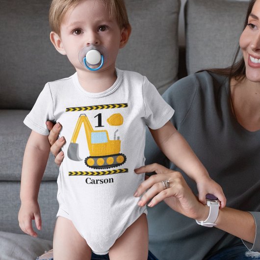 カッコいい建築掘カスタム削機 ベビーボディスーツ