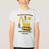 カッコいい建築車カスタム子供の誕生日 トライブレンドＴシャツ (正面)