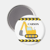 カッコいい建築車ショベルカスタムキッズ マグネット (正面/裏面)