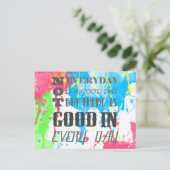 カッコいい引用文カラフル鮮やか水彩（ばちゃばちゃ）跳ねる ポストカード (スタンド正面)