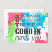 カッコいい引用文カラフル鮮やか水彩（ばちゃばちゃ）跳ねる ポストカード (正面/裏面)