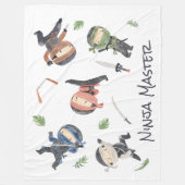 カッコいい忍者キッズカスタマイズ可能な男女兼用デザイン フリースブランケット (正面)