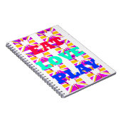 カッコいい愛食べ遊ハート色 ノートブック (右側)