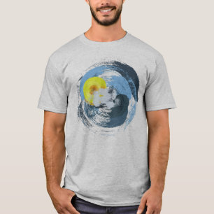 カッコいい抽象芸術の太陽と雲のウェザーアート Tシャツ