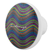 カッコいい抽象芸術の波線アートThunder_Cove セラミックノブ (右)