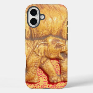 カッコいい抽象芸術ベクカラフルトル象の家族ギフト iPhone 16 PLUSケース