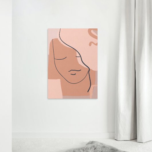 カッコいい抽象芸術ラインアート顔 ポスター