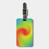 カッコいい抽象芸術レインボーウェーブアート ラゲッジタグ (正面縦)