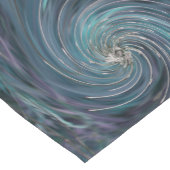 カッコいい抽象芸術レトロブラックとティール（緑がかった色）コズミックスワール ショートテーブルランナー (コーナー)