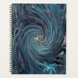 カッコいい抽象芸術レトロブラックとティール（緑がかった色）コズミックスワール プランナー手帳
