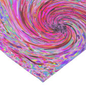 カッコいい抽象芸術レトロホットピンクと赤フローラ旋回 ショートテーブルランナー (コーナー)