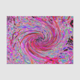 カッコいい抽象芸術レトロホットピンクと赤フローラ旋回 薄葉紙