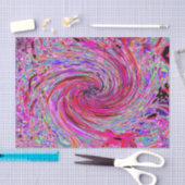 カッコいい抽象芸術レトロホットピンクと赤フローラ旋回 薄葉紙 (クラフト)