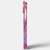 カッコいい抽象芸術レトロホットピンクと赤フローラ旋回 Case-Mate iPhoneケース (裏面 / 左)
