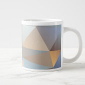 カッコいい抽象芸術三角形パターン ジャンボコーヒーマグカップ (右)