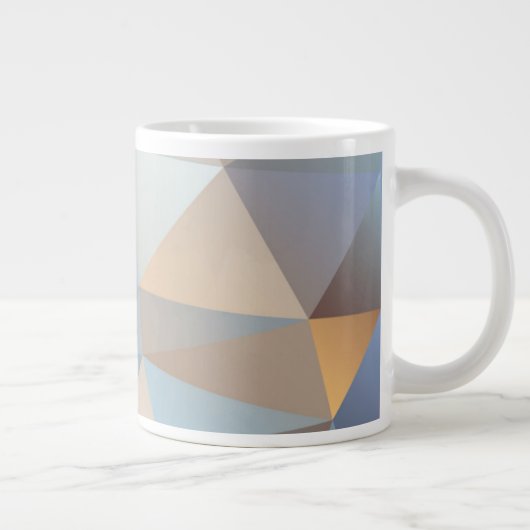 カッコいい抽象芸術三角形パターン ジャンボコーヒーマグカップ (右)