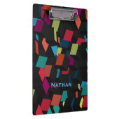 カッコいい抽象芸術幾何学的キューブのパタパーソナライズされたーン クリップボード (右)